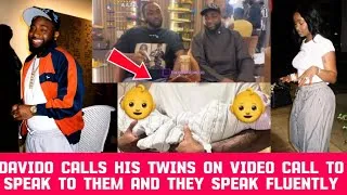 Thumbnail: Davido reveals how the twins can speak very well as he calls them while on video call with chioma  