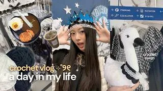 Thumbnail: day in my life ࣪⊹🦢: crocheting a swan, pinterest outfit finds, laufey craft night, solo date