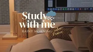 Thumbnail: 🌧️ 3-HOUR STUDY WITH ME on a RAINY DAY | ⏱️ Pomodoro 50/10 | 🎹 calm piano + gentle rain