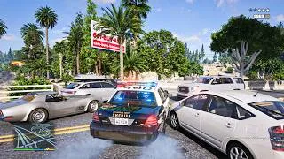Thumbnail: GTA 5 - Real Life Los Angeles Traffic Mod v2.5.1 & QuantV Graphics Mod / 1h Stability Test Gameplay