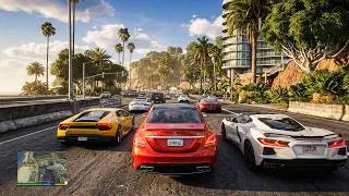 Thumbnail: GTA 5 - Real Life Los Angeles Traffic Mod v2.3 & QuantV Graphics Mod / Raw 1h Gameplay