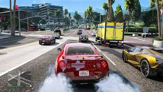 Thumbnail: GTA 5 - Real Life Los Angeles Traffic Mod & QuantV Graphics Mod / Raw 1h Gameplay