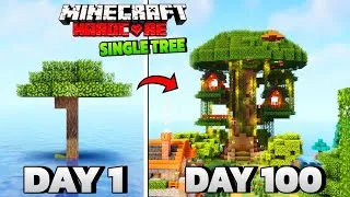 Thumbnail: I Survived 100 Days on a Single Tree 🌴 in Minecraft Hardcore | cENTURY DAYS