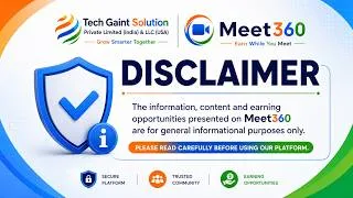 Thumbnail: Disclaimer For Meet360 Video Conferencing & Earning Platform.