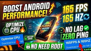 Thumbnail: Turn Your Low Android into Gaming Android| Boost CPU| Battery Saver| 165 HZ & FPS | No Root 