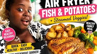 Thumbnail: Healthy Air Fryer Fish Recipe with Crispy Potatoes & Steamed Veggies