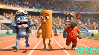 Thumbnail: Crazy Frog, Talking Tom & Tung Tung Sahur Running Race⚡️