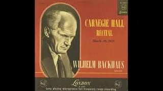 Thumbnail: Wilhelm Backhaus – Carnegie Hall Recital (March 30, 1954)