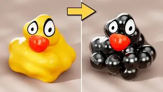 Thumbnail: Most Satisfying Blender 3D Physics | Extreme Duck Experiments & Destruction【60fps】