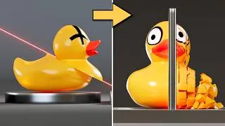 Thumbnail: Most Satisfying Blender 3D Physics Showcase 🔥 Magnetic Force, Glass Pressure & Laser Cuts