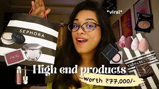 Thumbnail: ₹77,000 worth beauty haul 🤯 Rare Beauty, Dior, Fenty, NARS | Honest Review✨