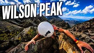 Thumbnail: Wilson Peak from Mount Wilson: Basin Descent, Rock of Ages Route & Exposed Final Ridge