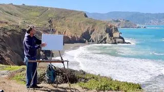 Thumbnail: OIL PAINTING coastal view PLEIN AIR california