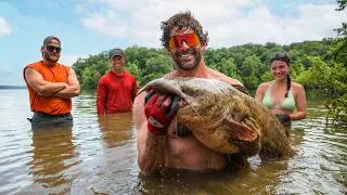 Thumbnail: Noodling for GIANT Catfish with Hannah Barron