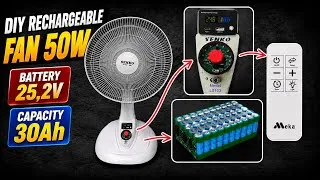 Thumbnail: Turn an Old 220V Fan into a Rechargeable Fan + 18W Power Bank | 24V 50W BLDC, 30Ah battery