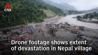 Thumbnail: Nepal-Tibet flood aftermath: Drone footage shows extent of devastation in Nepal village