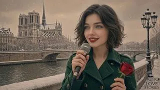 Thumbnail: 60s–70s French Chanson Music 🎶 Vintage Love Songs & Romantic Paris Café Memories