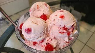 Thumbnail: Cherry Vanilla ice cream | Inspired by K&B ice cream | Loaded with lots of maraschino cherries