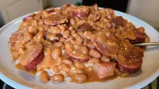 Thumbnail: How to make Pork & Beans and rice with smoked sausage and pork jowl bacon | A classic meal