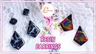 Thumbnail: UV レジン | DIY UV Resin Earrings | UV resin Marbling| Rainbow Glitter Earrings | Step By Step Tutorial