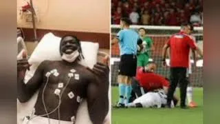 Thumbnail: Scary Moment! Besiktas defender Fabrice Nsakala rushed to hospital after collapsing on pitch