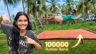 Thumbnail: We Made a Big Trampoline with 100,000 Rubber Bands 😍🤸