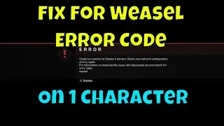 Thumbnail: Fixing Weasel Error Code On Just 1 Character Bug