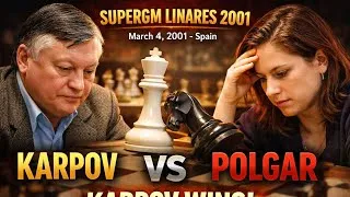 Thumbnail: Anatoly Karpov vs Judit Polgar •SuperGM Linares 2001 Round 8•