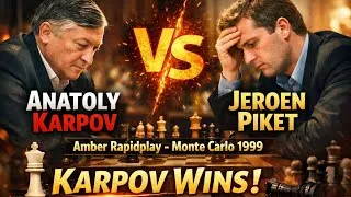 Thumbnail: Anatoly Karpov vs Jeroen Piket •Amber Rapidplay Monte Carlo 1999 Round 3•