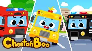 Thumbnail: Roll, Roll! Colorful Buses Around the City! 🚌✨ | Vehicles songs | Cars songs | #Cheetahboo
