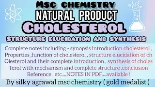 Thumbnail: Cholesterol-Structure Elucidation|Synthesis,Properties,Function Natural Product Msc Chemistry 