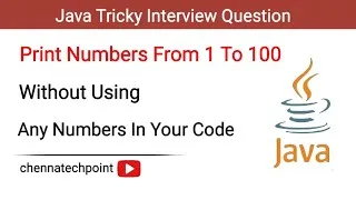 Thumbnail: Java Interview Question: Print 1 to 100 Without Using Numbers