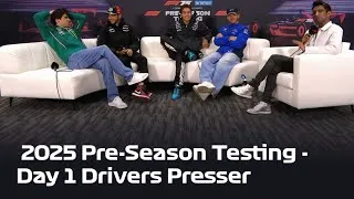 Thumbnail: 2025 Pre-season Testing Day 1 Drivers Press Conference