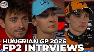 Thumbnail: F1 Drivers FP2 Interviews Hungarian Grand Prix 2026 CHEQ