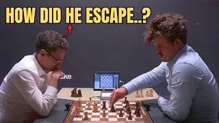 Thumbnail: How Does Magnus Carlsen Escape Every Time?! | Caruana vs Carlsen