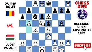 Thumbnail: Judit Polgar vs Drimer Dolfi. Adelaide Open (Australia) 1987.