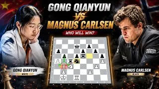 Thumbnail: The power of a pair of rook carlsen || Gong Qianyun vs Magnus Carlsen...!!!🔥