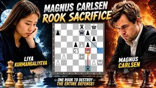 Thumbnail: Magnus Carlsen Rook Sacrifice || Liya Kurmangaliyeva vs Magnus Carlsen...!!!🔥
