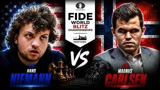 Thumbnail: GM Magnus Carlsen vs GM Hans Niemann | World Blitz Championships