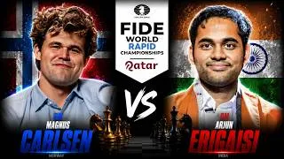 Thumbnail: GM Magnus Carlsen vs GM Arjun Erigaisi | World Blitz Championships