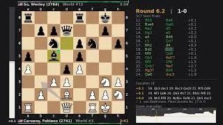 Thumbnail: So, Wesley (2764) ground down by Caruana, Fabiano (2741) in a 58-move battle — GCT Semi Finals R6.2