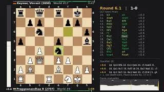 Thumbnail: Praggnanandhaa R (2707) wins a wild game vs Keymer, Vincent (2650) — GCT Semi Finals, Round 6.1