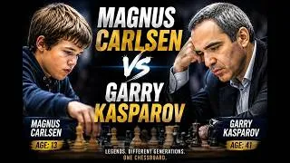 Thumbnail: Magnus Carlsen vs Garry Kasparov | Young Genius Challenges a Legend