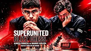 Thumbnail: Magnus Carlsen vs Alireza Firouzja — SuperUnited Blitz 2025