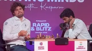 Thumbnail: Gukesh DEFEATS Magnus Carlsen in GCT Zagreb!