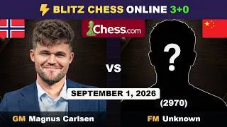 Thumbnail: Magnus Carlsen vs FM SunflowerGW2 (2970) | Blitz  Online 3+0 | September 1, 2026