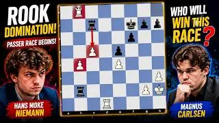 Thumbnail: Hans Niemann CHECKMATES Magnus Carlsen! | World Blitz Finals 2024 | Incredible Chess Game Analysis
