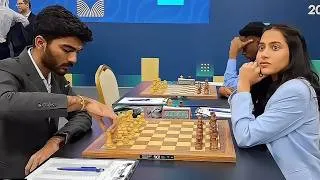 Thumbnail: Gukesh Dommaraju vs Divya Deshmukh / FIDE Grand Swiss 2025 / Round 8, Rossolimo Attack