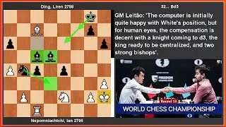 Thumbnail: Tense draw keeps match tied, one game to go. World Championship 2023 Ding vs Nepomniachtchi Game 13