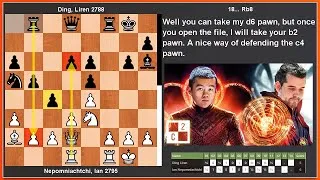 Thumbnail: Nepomniachtchi closes down sharp clash in Game 11 against Ding Liren |  2023 FIDE World Championship
